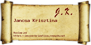 Jancsa Krisztina névjegykártya